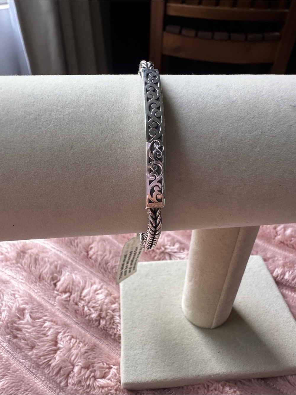 Lois Hill Silver Filigree Bangle Bracelet